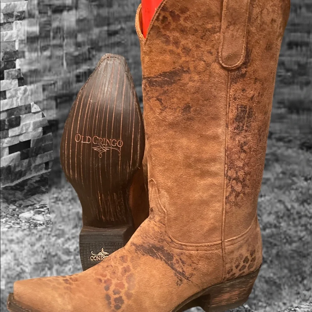 Old Gringo Leopardito Brown Boots 13 inch size 9 New - Picture 2 of 16